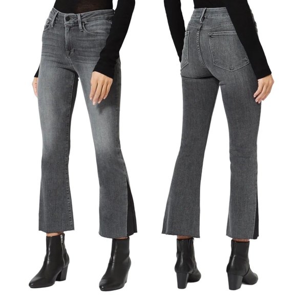 Frame Denim Denim - Frame Le Crop Mini Boot in Webber Gray Two-tone Cropped Flare Jeans Size 27